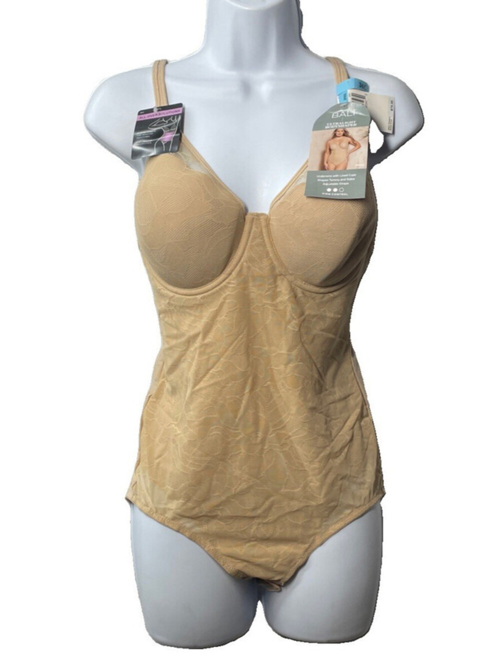 Bali Women's Ultra Light Body Briefer DF6552 Ultra Firm Fajas Shapewear 36C Nude